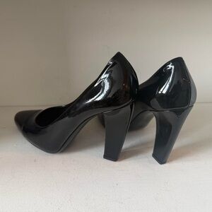 Prada Black Patent Leather Pointed Toe Heels